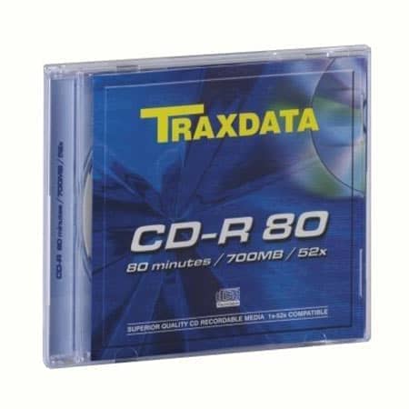 CD-R, TRAXDATA, 80 min, 52X, SLIMBOX
