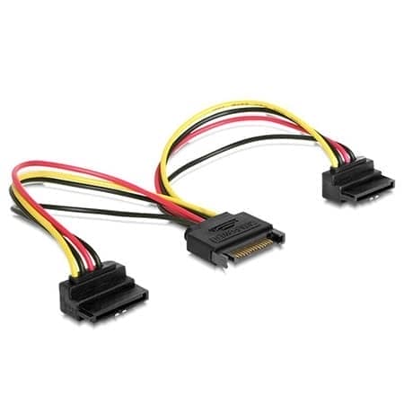 Kabl napojni interni, SATA to 2x SATA 90 stepeni CC-SATAM2F-02 15cm power cable, GEMBIRD