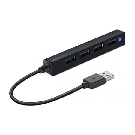 USB HUB, SPEEDLINK SLIM, 4-Port, USB 2.0, Passive, Black SL-140000-BK