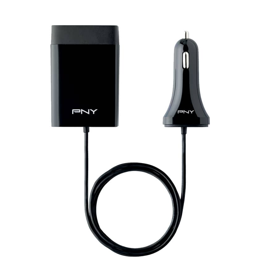 Punjać za mobitel 4-port za auto PNY P-DC-4UF-K01-04-RB