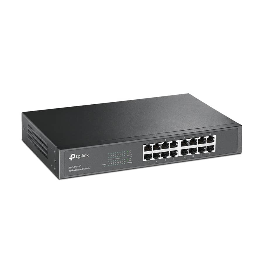 SWITCH TP- LINK 16 port Gigabit Desktop/Rackmount, 1U 13-inch steel case, supports MAC address self-learning, AUTO MDI/MDIX, JUMBO Frame TL-SG1016D