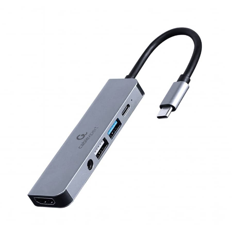Docking station USB adapter Type-C 5-in-1 multi-port adapter Hub + HDMI + PD + stereo audio GEMBIRD A-CM-COMBO5-02