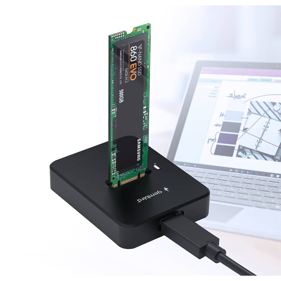 Postolje za M.2 SATA & NVME SSD drive docking station, black GEMBIRD, Type-C, DD-U3M2