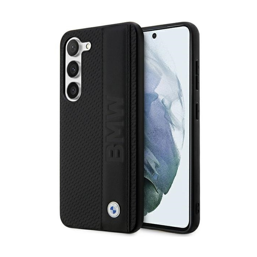 ORIGINALNA TORBICA BMW KOŽNA TEKSTURA I PRUGA BMHCS23M22RDPK ZA SAMSUNG GALAXY S23 PLUS CRNA