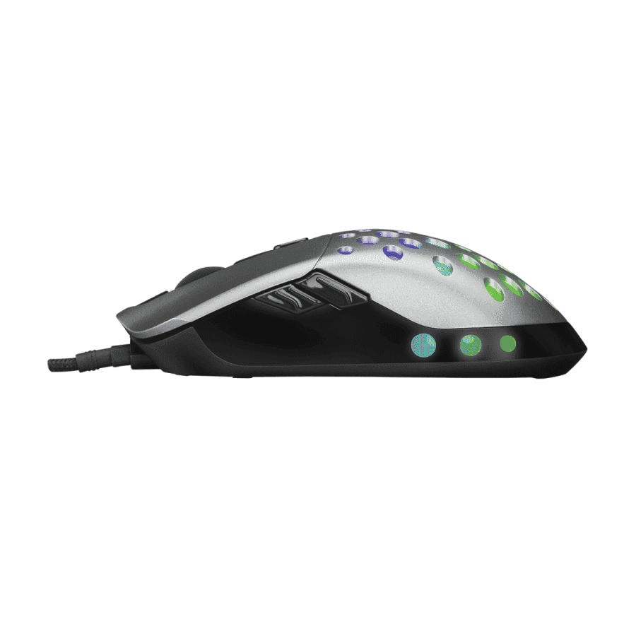 Miš gaming RAMPAGE SMX-R66 ROCKET Ultra Light silver, RGB LED, 12000dpi