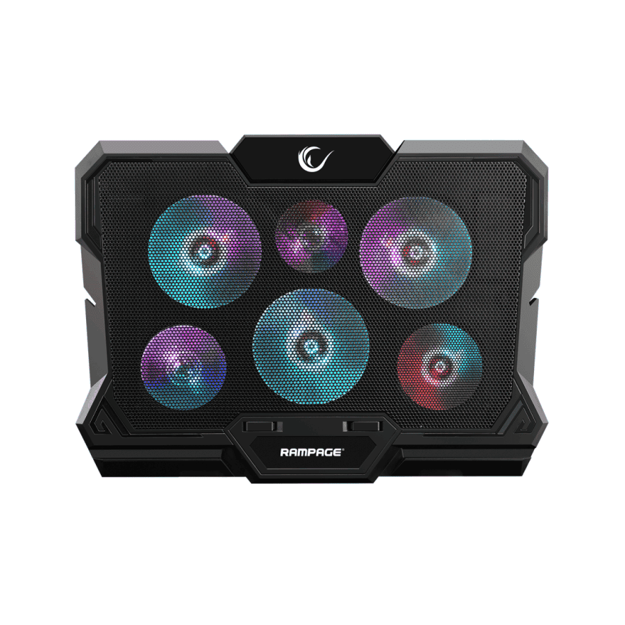 Postolje za notebook gaming RAMPAGE AD-RC10 X-GUST black,ventilator 6x, Rainbow, 35084