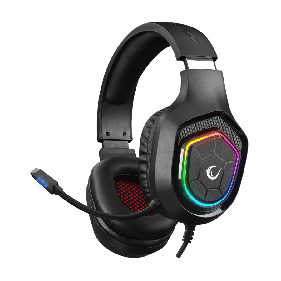 Slušalice sa mikrofonom gaming RAMPAGE RM-K90 VECTOR black, RGB LED, 3,5 mm, 36298