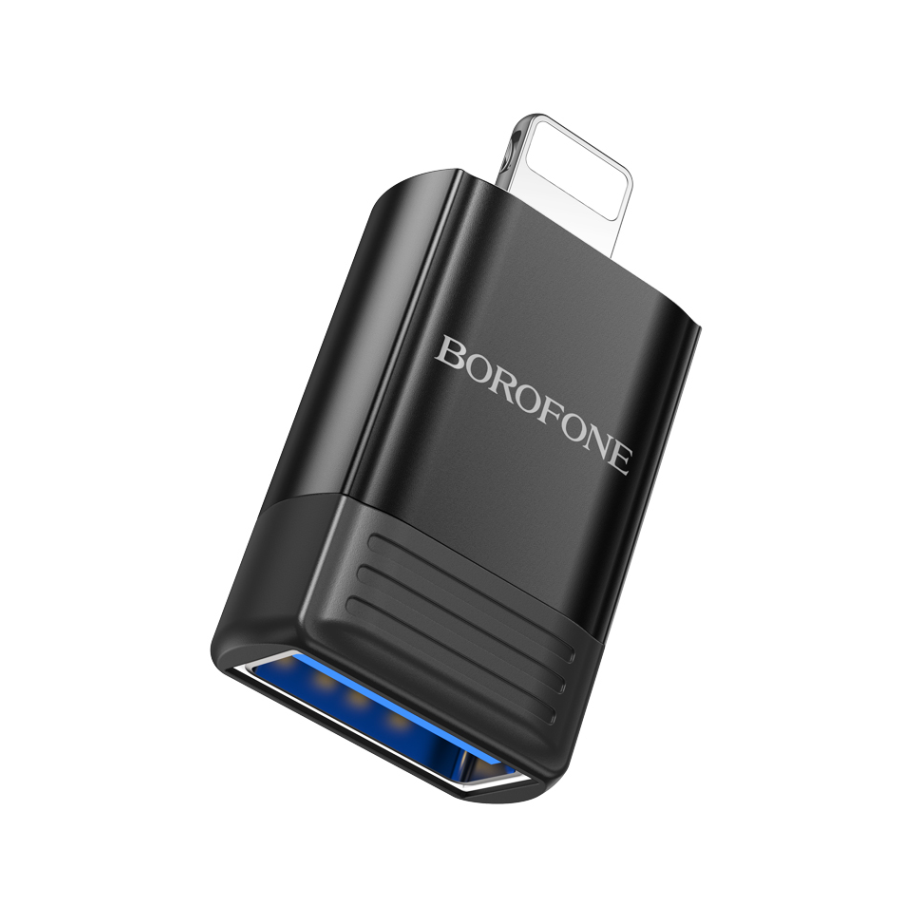 USB adapter OTG BOROFONE BV18 iPhone/lightning male to USB female USB2.0 black