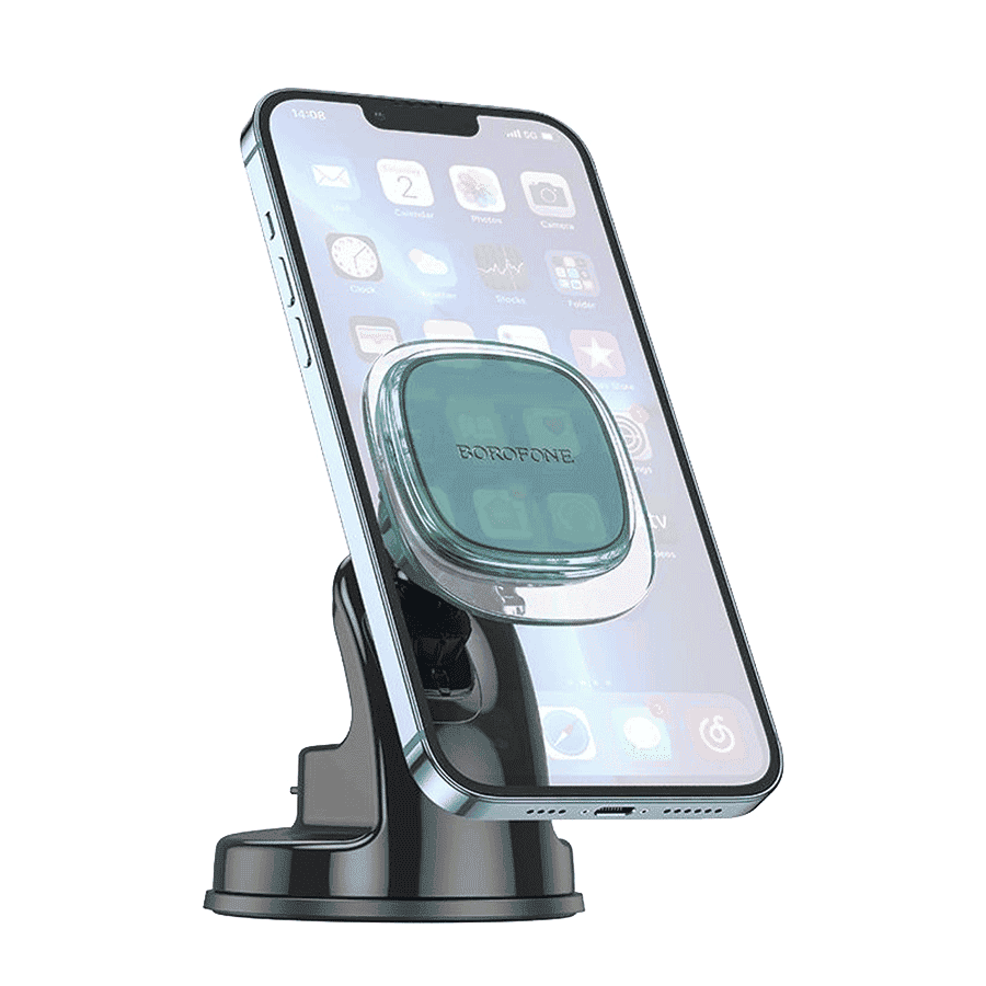 Univerzalni magnetni auto držač nosač za mobitel BOROFONE BH83 Clear magnetic car center console ice mist