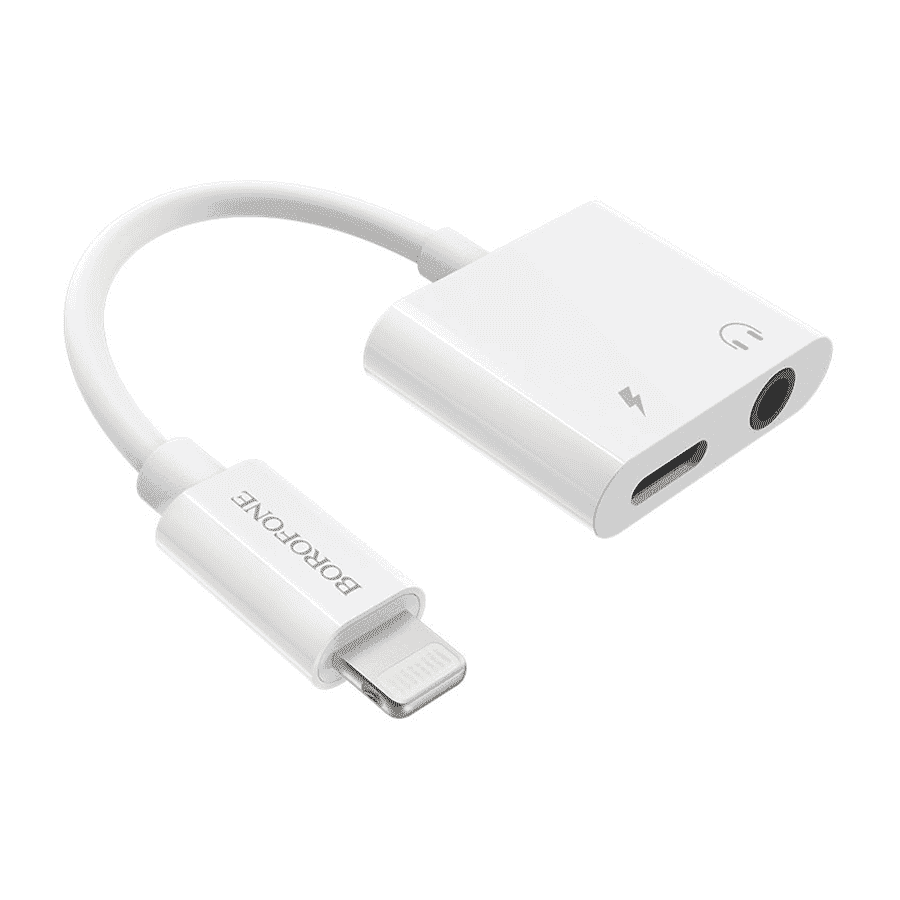 USB audio adapter iPhone/lightning to 3.5 BOROFONE BV12 Digital audio converter white
