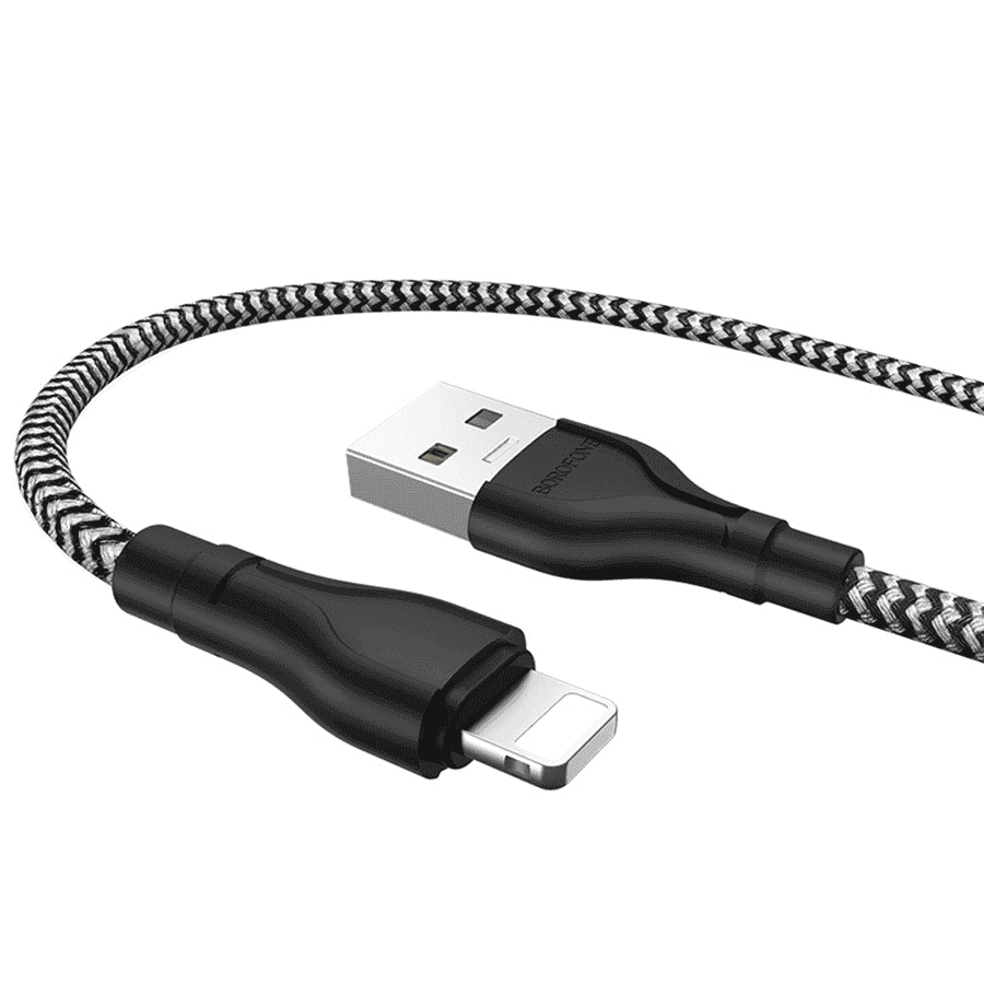 USB kabal BOROFONE BU39 Rio Transparent Discovery Edition charging data cable 1,2m, 2,4A iPhone/lightning black