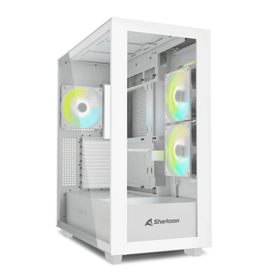 Kućište SHARKOON gaming, Rebel C60 RGB ATX white, ventilator 4x120mm