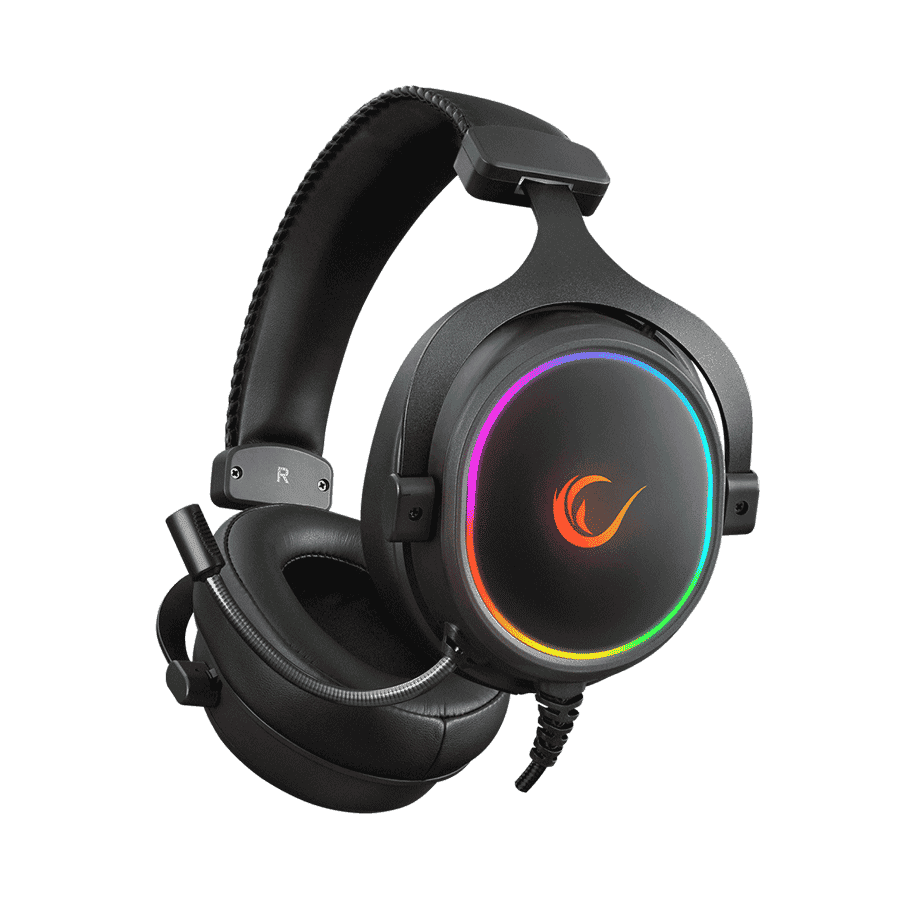 Slušalice sa mikrofonom gaming RAMPAGE ONYX-S Black USB 7.1 Version RGB Led Headset on line led and volume Controller