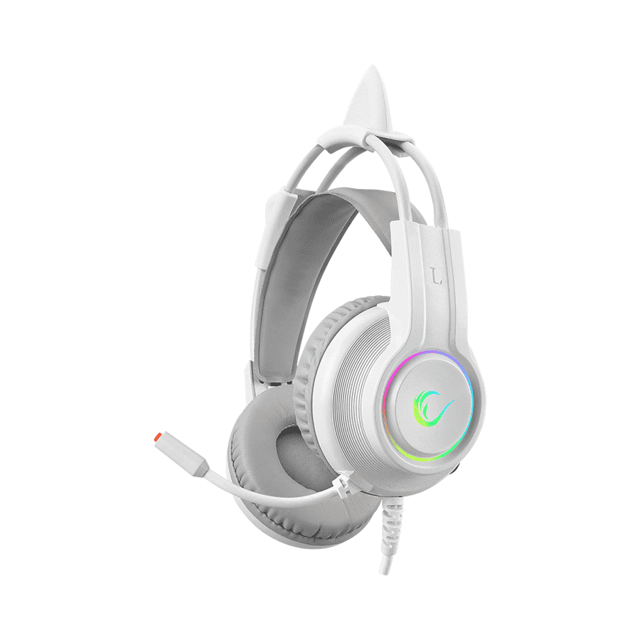 Slušalice sa mikrofonom gaming RAMPAGE RM-K91 X-CATTY White USB 7.1 Version RGB Gaming Headset, 39626