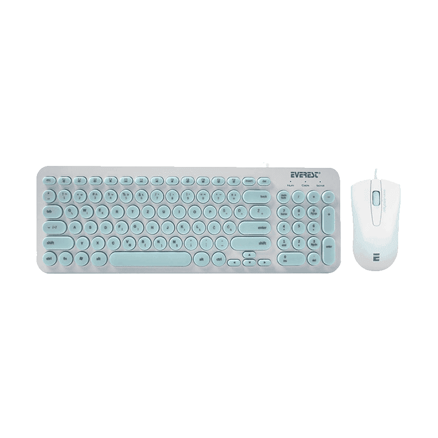 Tastatura + miš Everest KM-01K Turquoise, USB, BiH layout