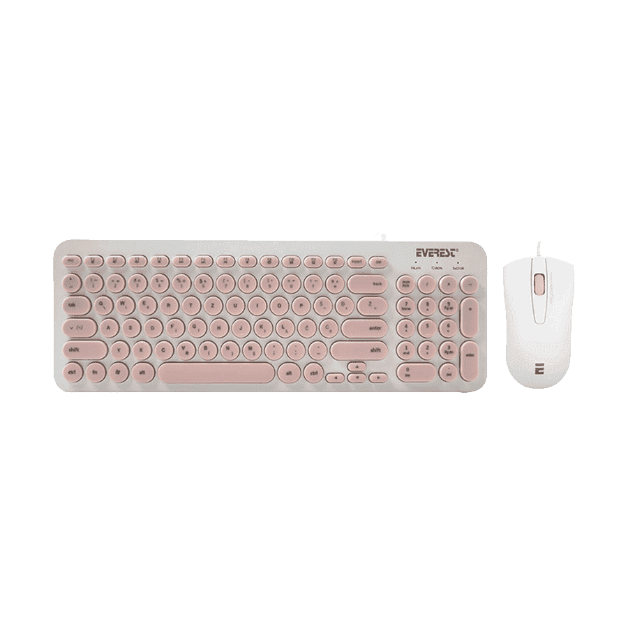 Tastatura + miš Everest KM-01K Pink , USB, BiH layout