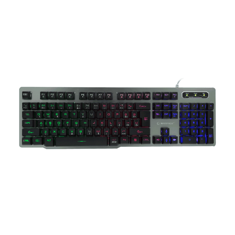 Tastatura gaming RAMPAGE KB-R78 Gray / Black USB Rainbow Backlight BiH Layout Gaming Keyboard, 30859