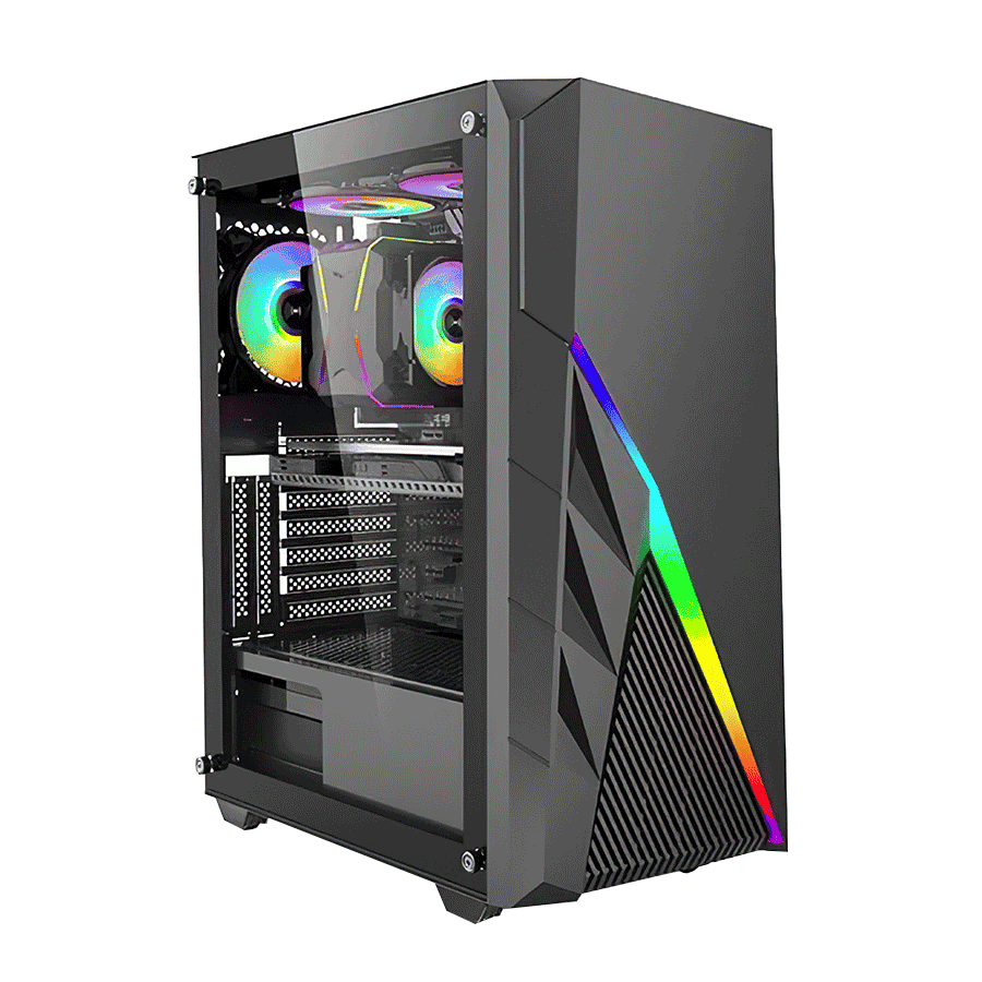 Kućište IG-MAX T5912 BUSTER gaming, Glass, 1x120mm ventilator. MIDI ATX