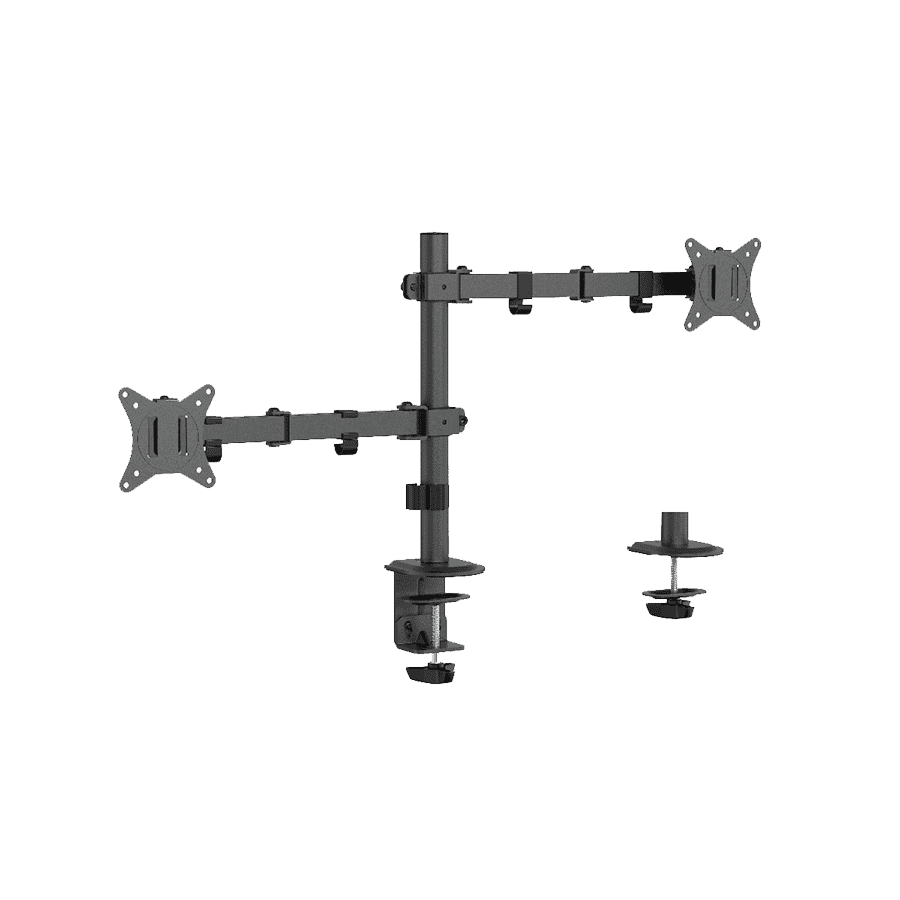 NOSAČ ZA DVA MONITORA GEMBIRD MA-D2-03, montaža na stol, tilt, swivel), 17”-32”, up to 9 kg