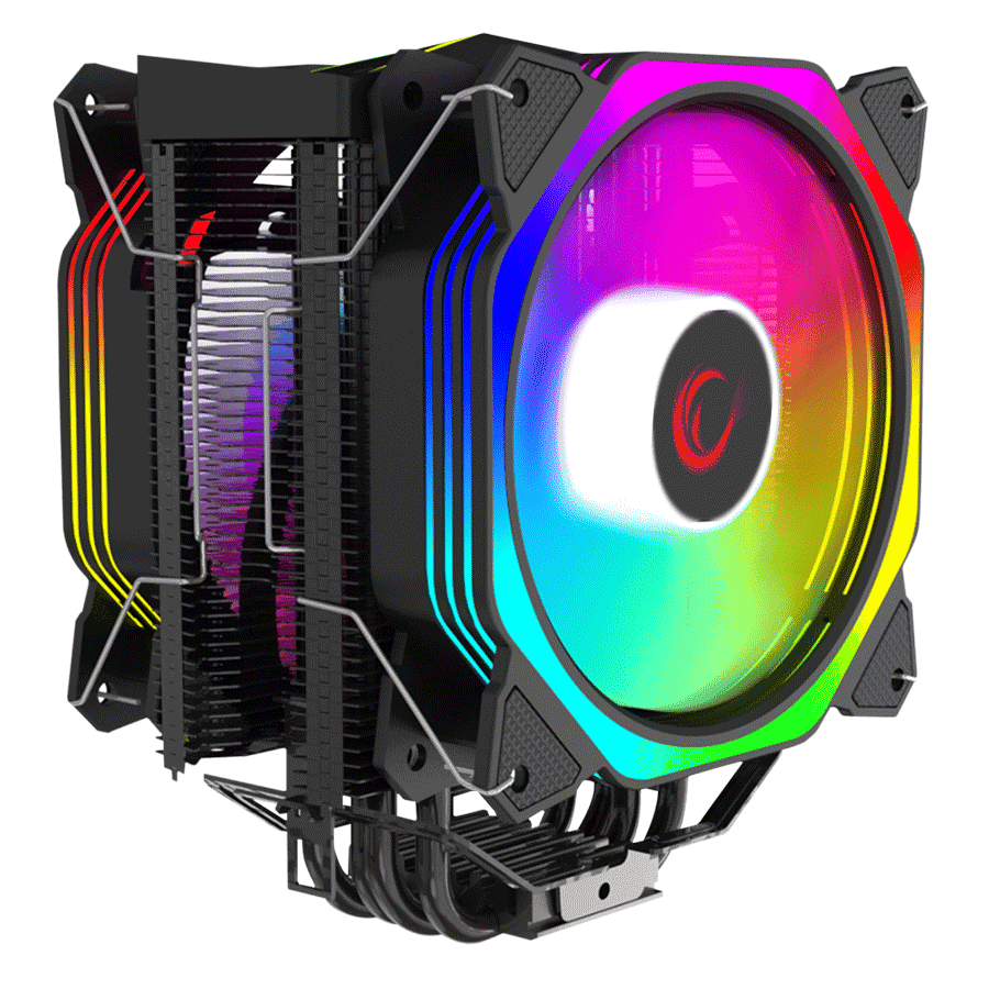 CPU hladnjak RAMPAGE OCTAGON C60 Black 57CFM 1800RPM 2x12cm ARGB AM5/LGA1700 Compatible Air Cooled CPU Fan, 38975