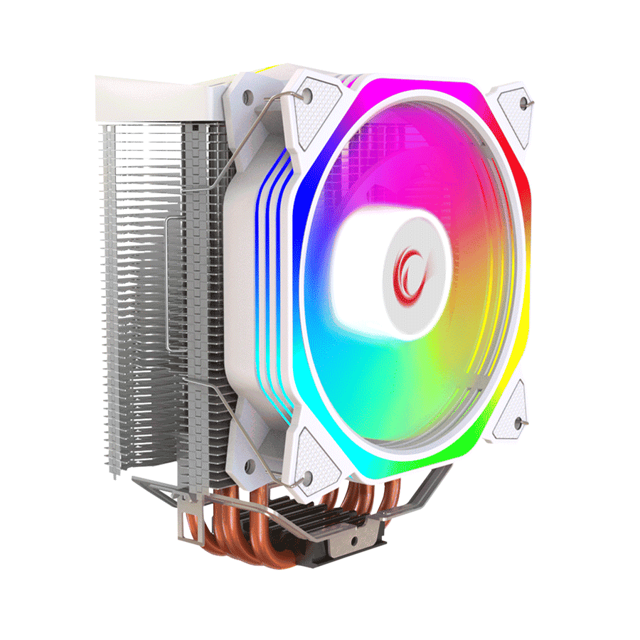 CPU hladnjak RAMPAGE OCTAGON C50 White 57CFM 1800RPM 12cm ARGB AM5/LGA1700 Compatible Air Cooled CPU Fan