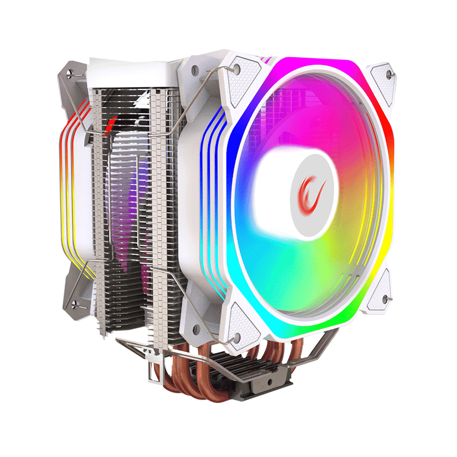 CPU hladnjak RAMPAGE OCTAGON C60 White 57CFM 1800RPM 2x12cm ARGB AM5/LGA1700 Compatible Air Cooled CPU Fan