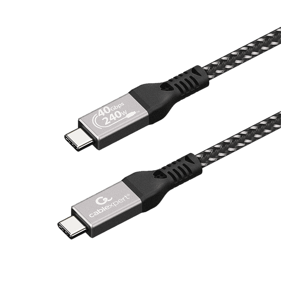 USB USB4 Gen 3x2 kabl 240W, 40 Gbps Type-C to Type-C  Power Delivery (PD) charging & data cable, 1.5 m GEMBIRD CCBP-USB4-CMCM240-1.5M