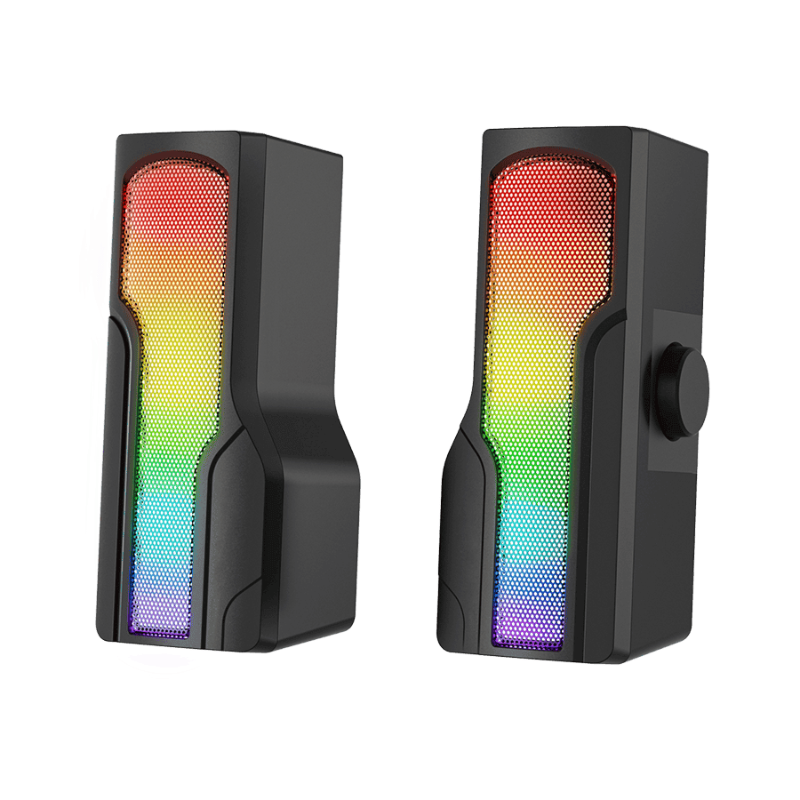 Zvučnici 2.0 gaming RAMPAGE Arty X13 Bluetooth 3W*2 Multimedia Usb 5V 45dB Gaming Player Speaker with RGB Light, 38929