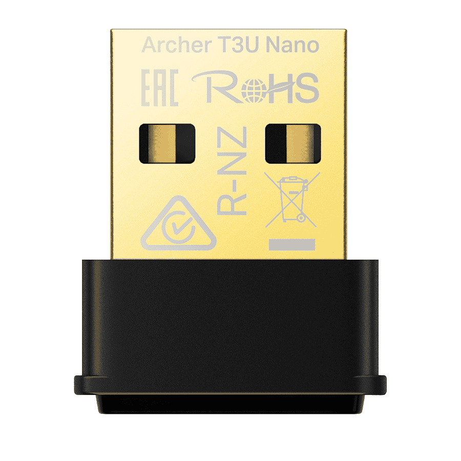 USB WLAN TP-Link Archer T3U Nano AC1300 Nano Wireless MU-MIMO USB Adapter,Nano size, 5GHz + 2.4GHz
