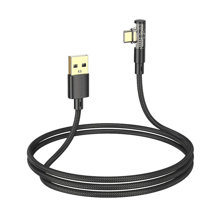 USB kabal BOROFONE BU39 Rio Transparent Discovery Edition charging data cable Type-C black 1,2m, 2,4 A