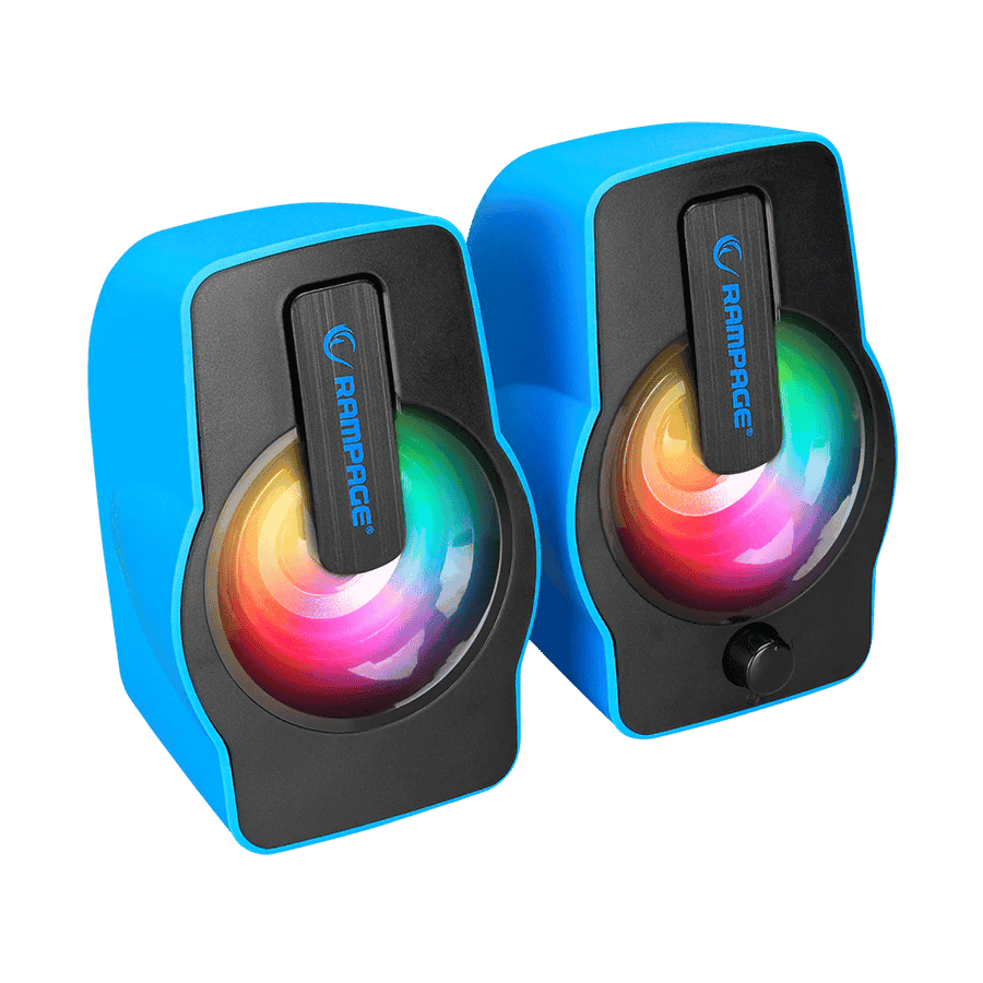Zvučnici 2.0 gaming RAMPAGE RMS-G7 FALSETTO, 6W, RGB LED blue, 3,5mm + USB napajanje, 30258