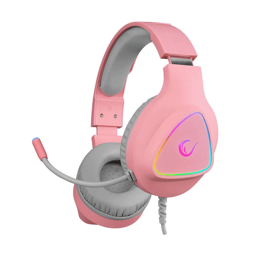 Slušalice sa mikrofonom gaming RAMPAGE M7 MONCHER pink, RGB LED, USB 7.1