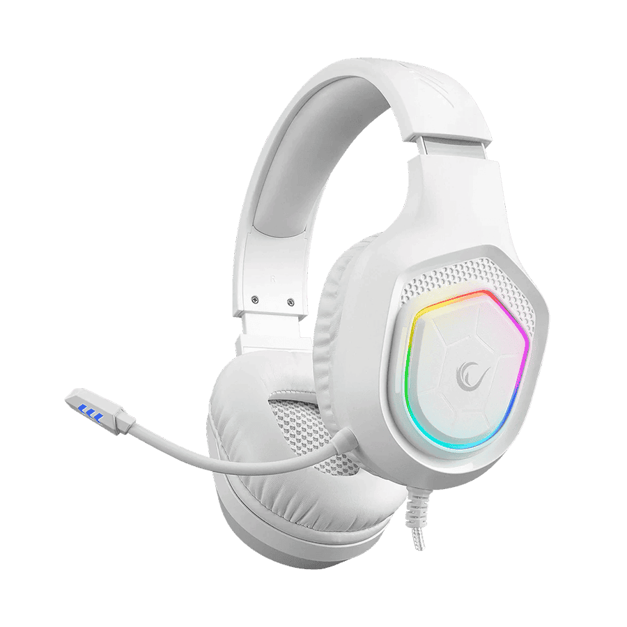 Slušalice sa mikrofonom gaming RAMPAGE RM-K90 VECTOR white, RGB LED, Type-C, 40533