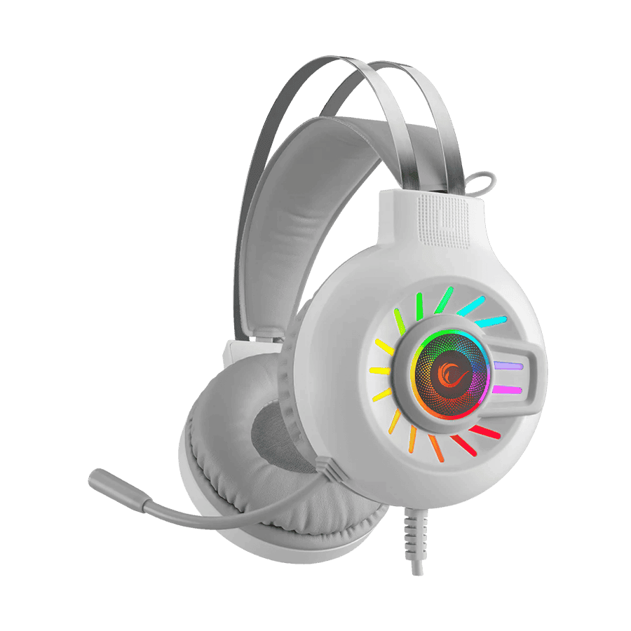 Slušalice sa mikrofonom gaming  RAMPAGE RM-K44 ZENGIBAR White 7.1 Surround RGB Light Effect, 36094