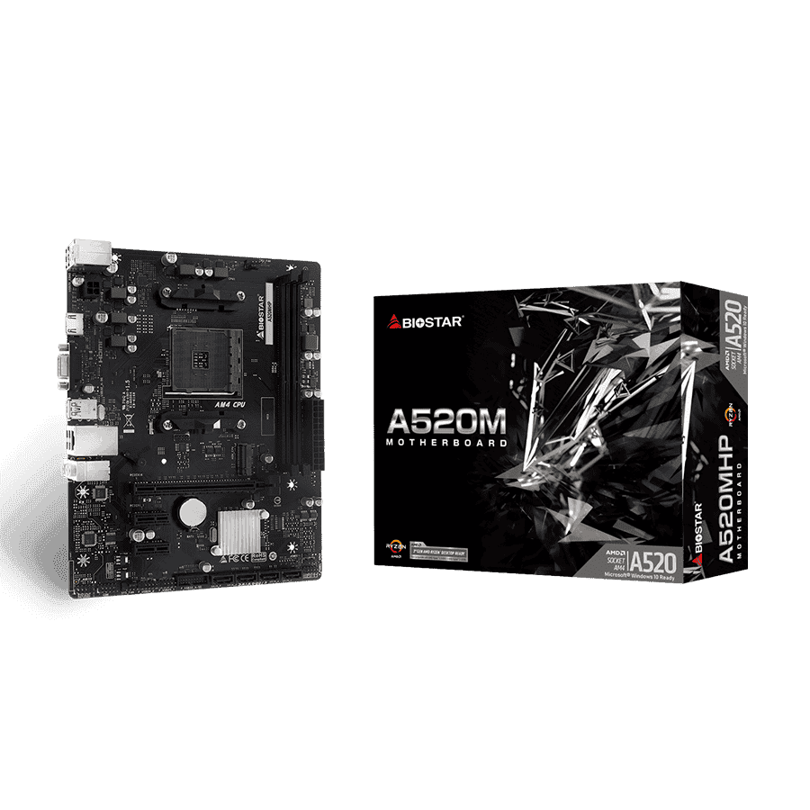 MB BIOSTAR A520MHP, mATX, Soc AM4, DDR4, M.2, GbE LAN, HDMI, VGA