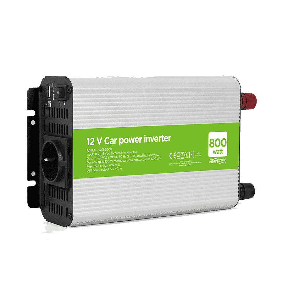 DC-AC inverter za auto GEMBIRD, in12Vout220V 800W EG-PWC800-01