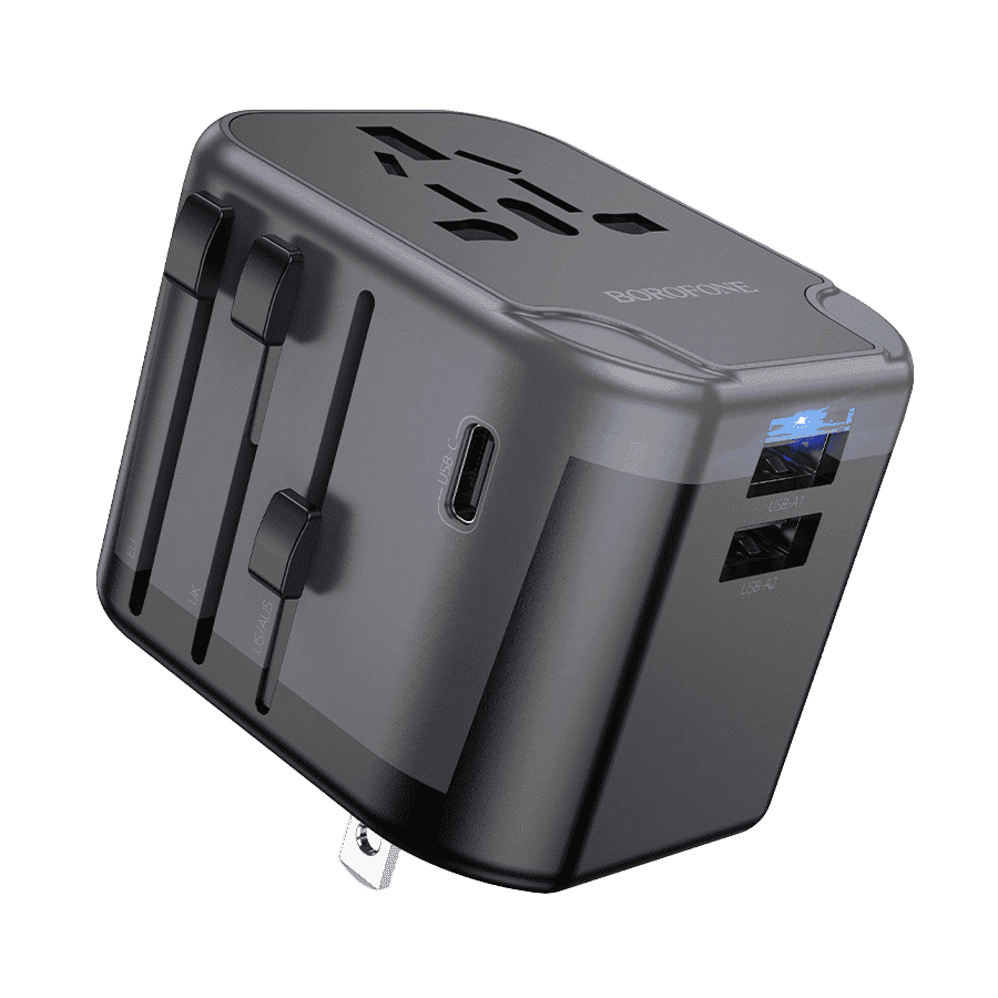 Univerzalni strujni adapter i USB punjač BOROFONE BAC12 Leader 3-port(1C2A), European EU/British UK/US US/Australian AUS
