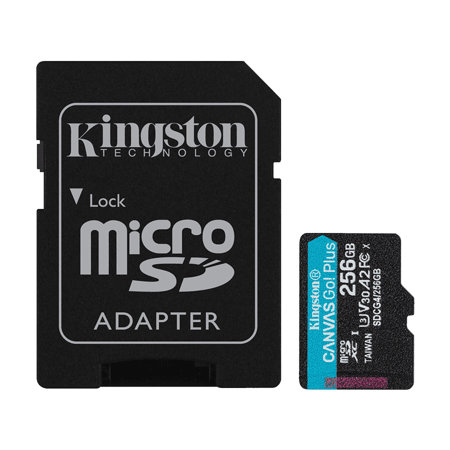 Micro SDXC card Kingston 256GB Canvas GoPlus Gen.4 200MB/s A2 U3 V30 Card + Adapter SDCG4/256GB 