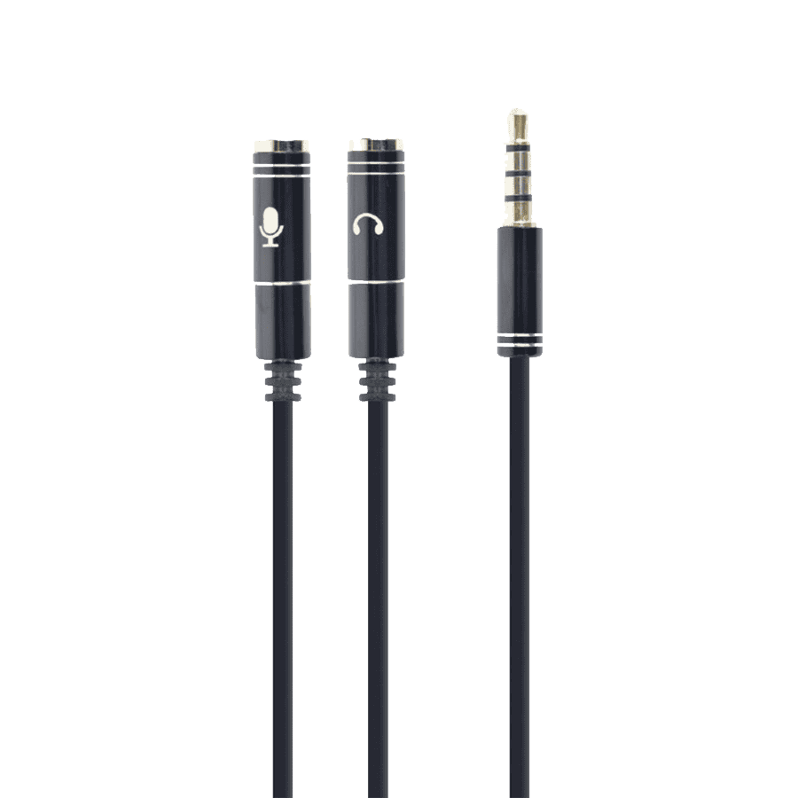 GEMBIRD audio adapter za slušalice 3,5mm 4pin to 2x 3,5 mm 3pin (mic/slušalice), 20cm CCA-417M