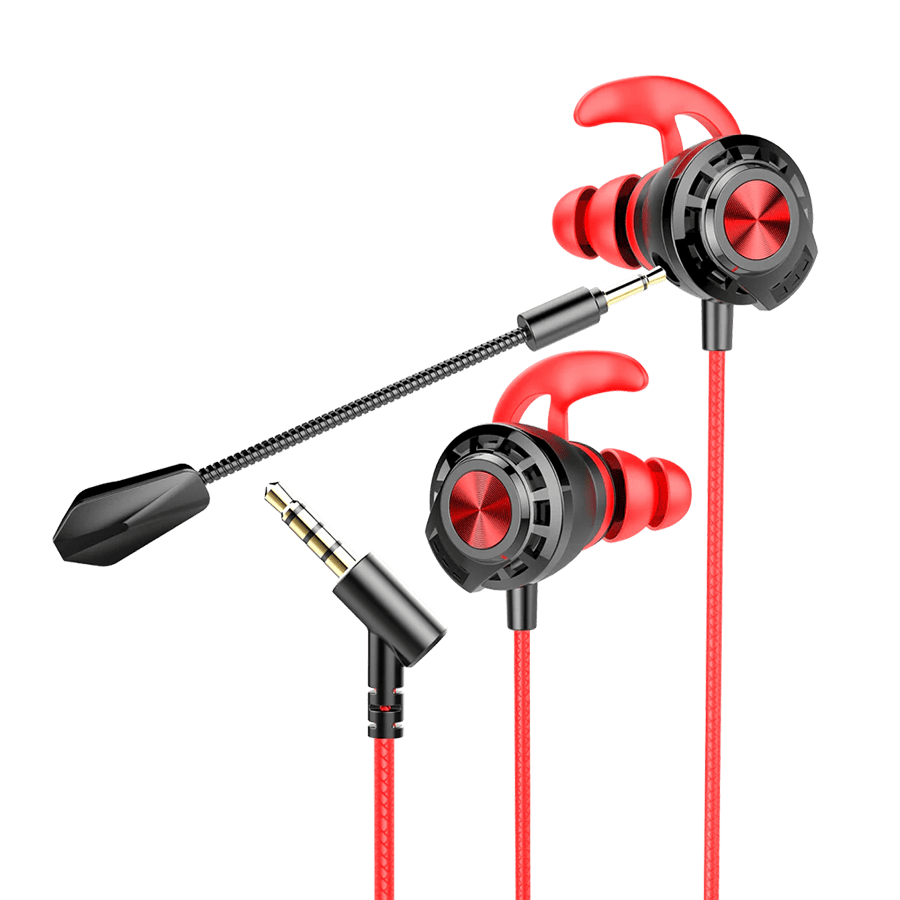 Slušalice sa mikrofonom gaming RAMPAGE RM-K36 PROUD 3.5mm Gaming Red In-Ear Headphone, dual Mic, Detachable long mic, 35238