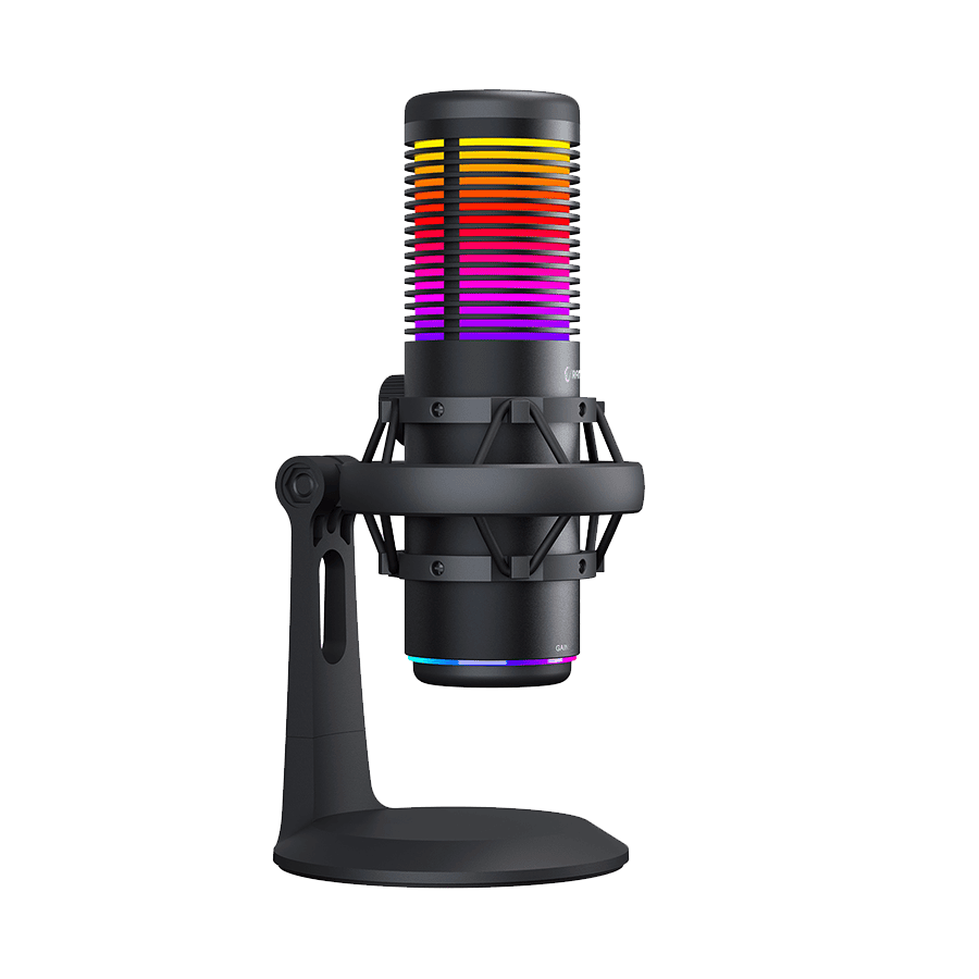 Mikrofon gaming RAMPAGE Bemol RGB Black Microphone with Shock Mount and Pop Filter for Gaming, Streaming, Podcasts, 41147