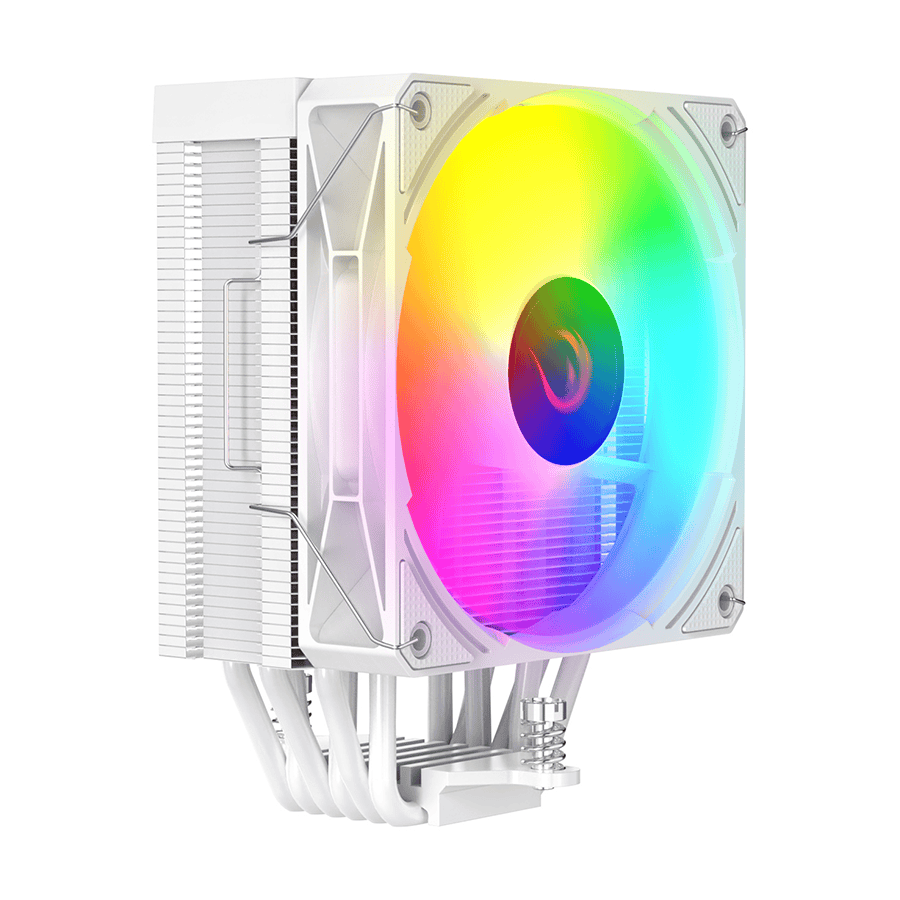 CPU hladnjak RAMPAGE OCTAGON C70 White 63CFM 12cm ARGB Temperature Display AM5/LGA1700 Compatible Air Cooled CPU Fan 41403