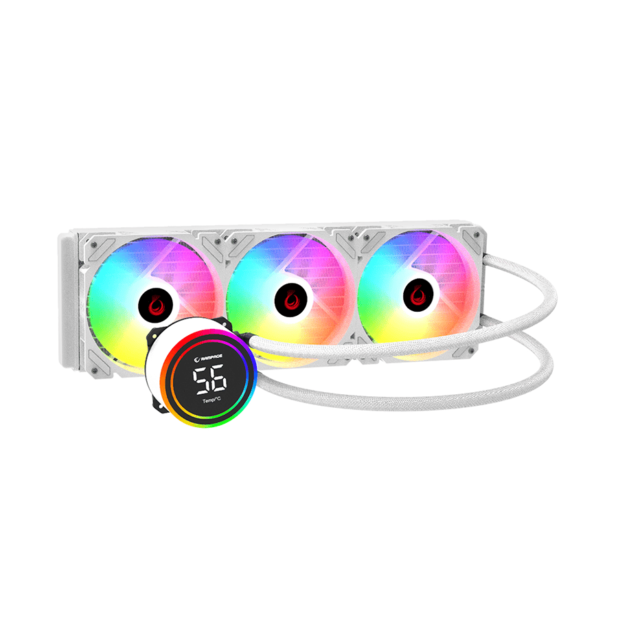 CPU hladnjak AIO Liquid RAMPAGE HELIOS C17 White 12cm Fan Temperature Display Intel LGA1700/AMD AM5 ARGB 360mm Liquid Cooling CPU Fan 40918