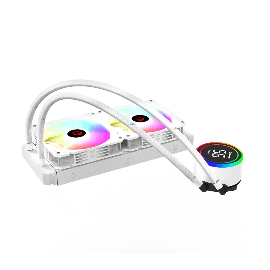CPU hladnjak AIO Liquid RAMPAGE HELIOS C15 White 12cm Fan Temperature Display Intel/AMD ARGB 240mm Liquid Cooling CPU Fan, 40917