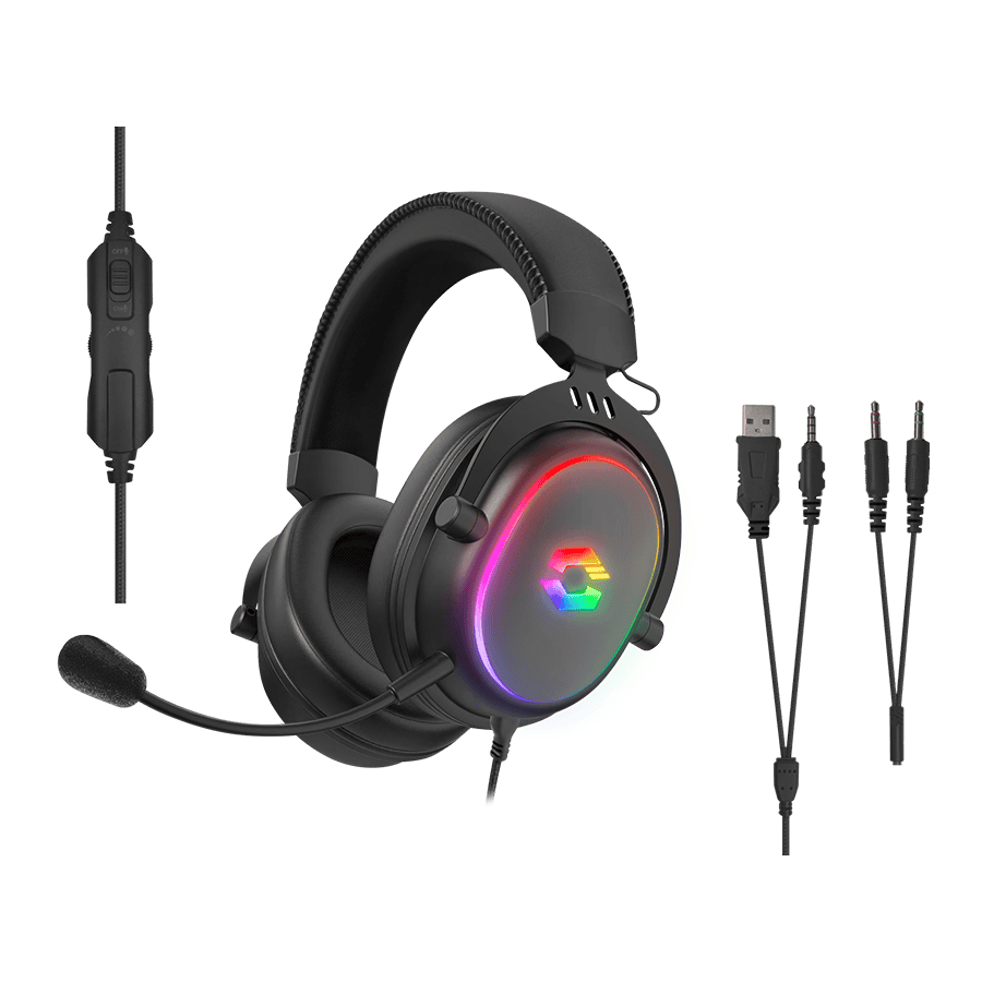Slušalice sa mikrofonom SPEEDLINK CONUX RGB Stereo Gaming Headset - for PC/PS5/PS4/Xbox SeriesX/S/Switch 2/Switch/OLED/Lite , black, SL-860017-BK