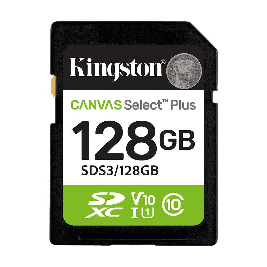Micro SD card Kingston 128 GB SDCS3/128GB  Class10 Canvas Select Plus SD adapter;100MBs Read,Class 10 UHS-I