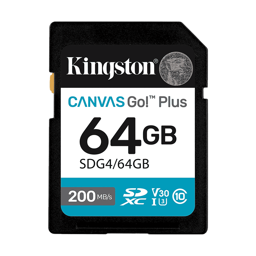 SD card Kingston 64 GB SDG4/64GB  SDXC,r/w:200/100MB/s, DSLRs, mirrorless cameras, 4K video