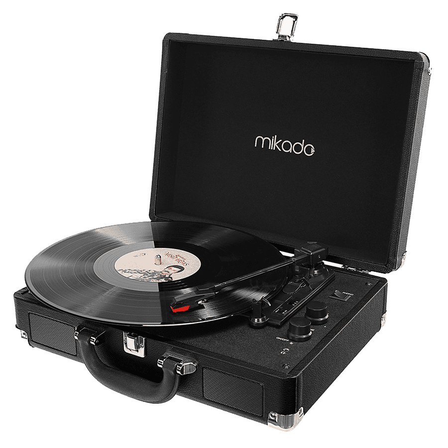 Gramofon Mikado Nostalgia MN-P317 Black Turntable + Rca + Bluetooth Supported Music Box, 22397