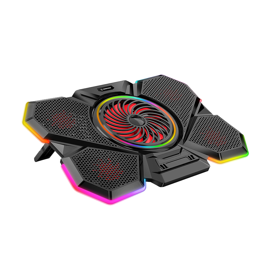 Postolje za notebook gaming Rampage S47 COOLFLOW 5 Pieces Red LED Fan, 10-17