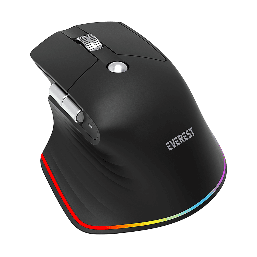 Miš Everest SMW- 178 Handy 2in1 Bluetooth 2,4GHz Black Rechargeable 4000 DPI Horizontal/Vertical Wheel Ergonomic RGB Mouse, 41042
